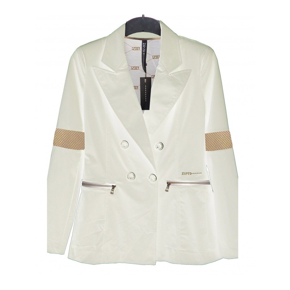 BLAZER ZIPPERS MESH OFF-WH/ GOLD Z25/308/02/111