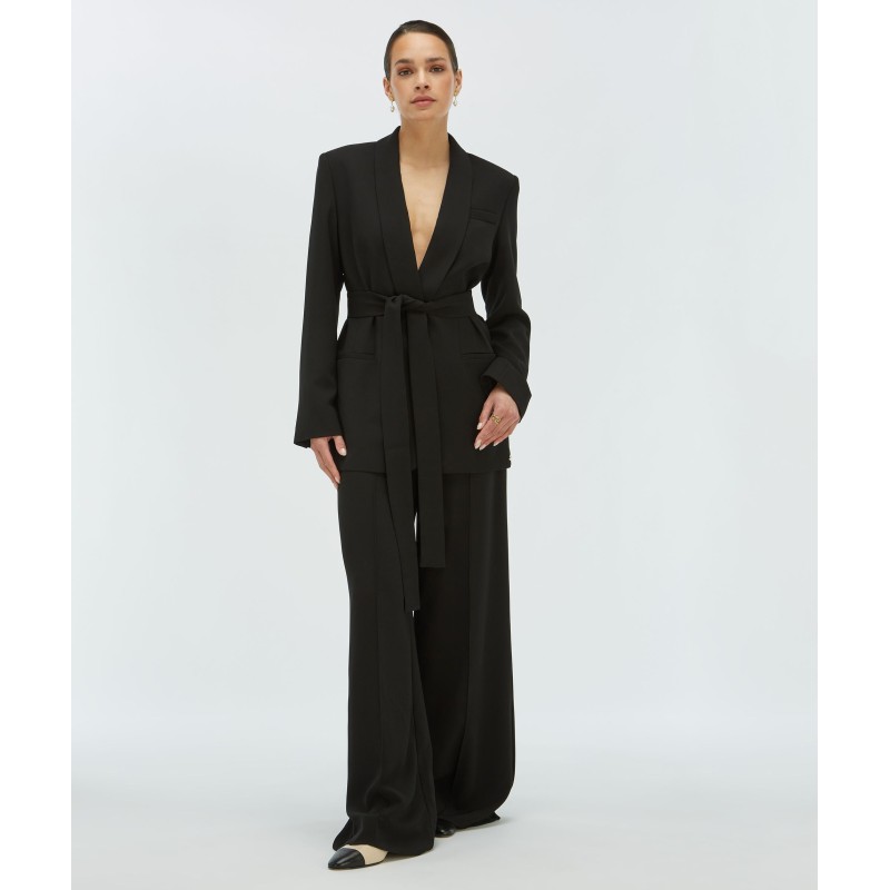 DIDI blazer met ceintuur - black