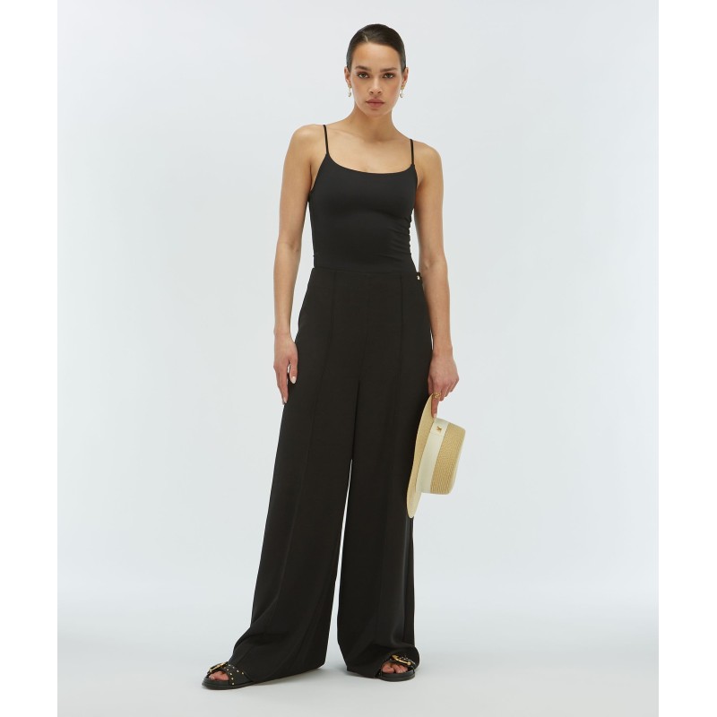VIVA high waisted wide leg pantalon - black