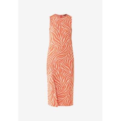 Jurk Jaquard met Zebraprint Oranje