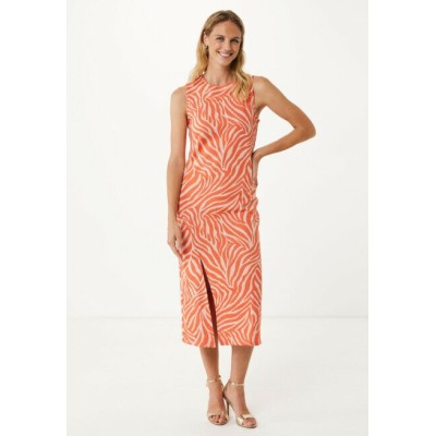 Jurk Jaquard met Zebraprint Oranje