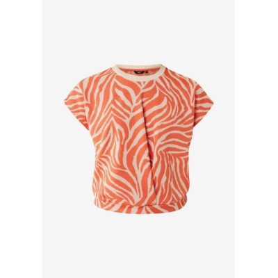 Top Jacquard Jersey met Zebraprint Oranje