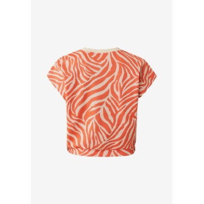 Top Jacquard Jersey met Zebraprint Oranje