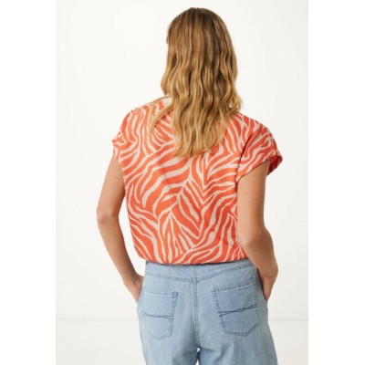 Top Jacquard Jersey met Zebraprint Oranje