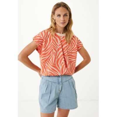Top Jacquard Jersey met Zebraprint Oranje