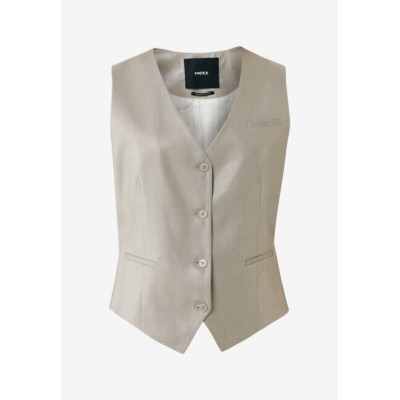 Gilet Linnen met Coating Zand