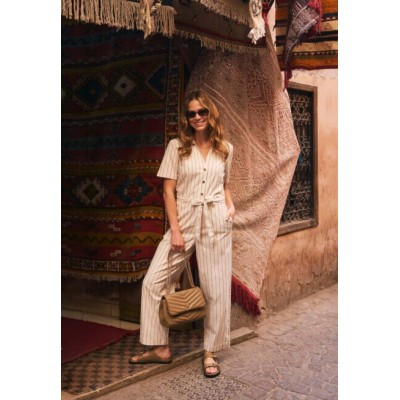 Jumpsuit gestreept Creme Wit