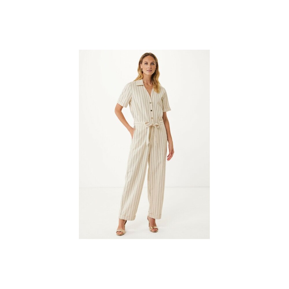 Jumpsuit gestreept Creme Wit
