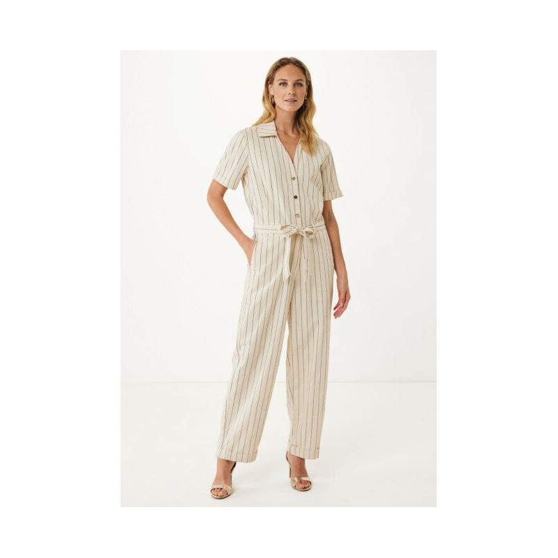Jumpsuit gestreept Creme Wit