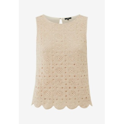 Top Mouwloos Crochet Cremewit