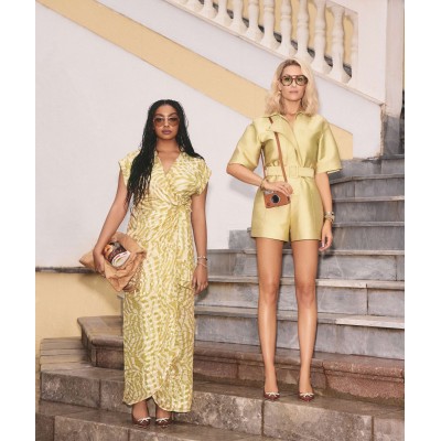 ALLOIS maxi-jurk met lurex - gold green