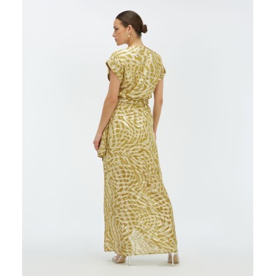ALLOIS maxi-jurk met lurex - gold green