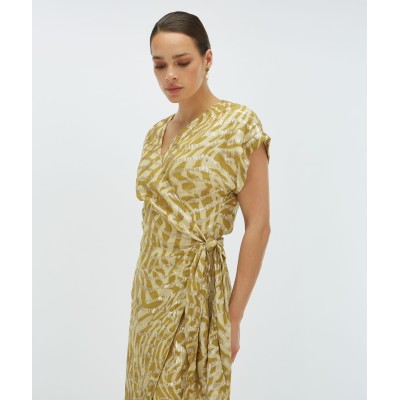 ALLOIS maxi-jurk met lurex - gold green