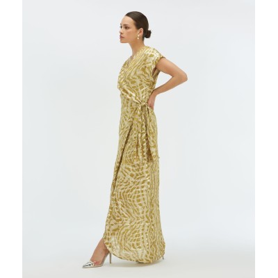 ALLOIS maxi-jurk met lurex - gold green