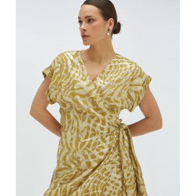 ALLOIS maxi-jurk met lurex - gold green