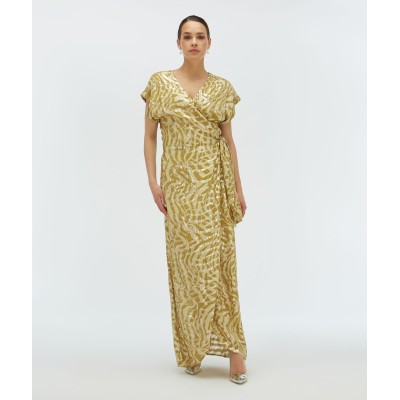 ALLOIS maxi-jurk met lurex - gold green