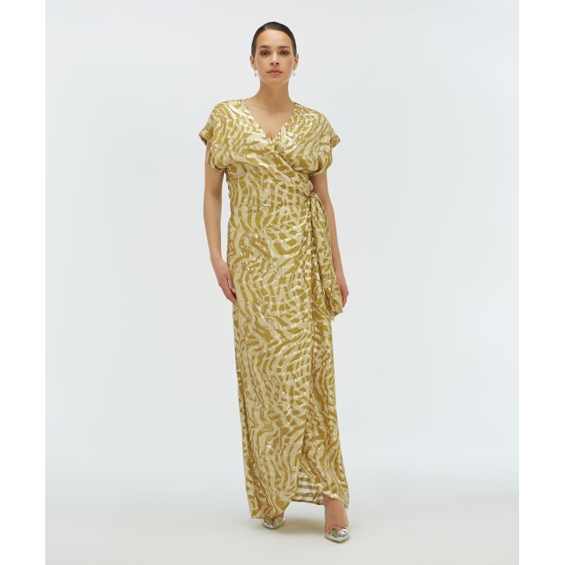 ALLOIS maxi-jurk met lurex - gold green