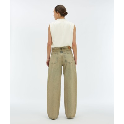 DEWI mid rise balloon fit jeans - dirty wash denim