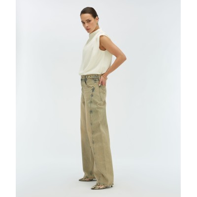 DEWI mid rise balloon fit jeans - dirty wash denim