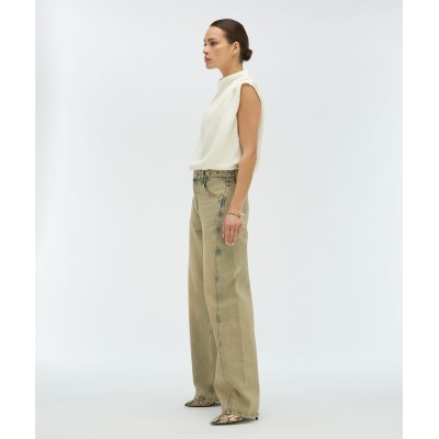 DEWI mid rise balloon fit jeans - dirty wash denim