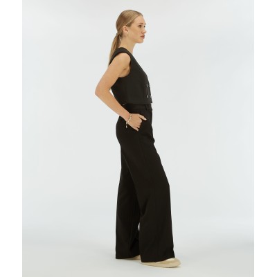 MIES high waisted wide leg pantalon - black