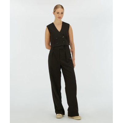 LEVA cropped gilet - black