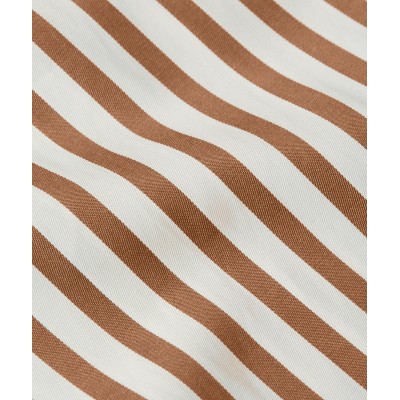 ODESSA mid rise wide leg broek met strepen - chocolate brown
