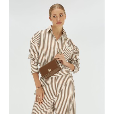 LEXX oversized blouse met strepen - chocolate brown
