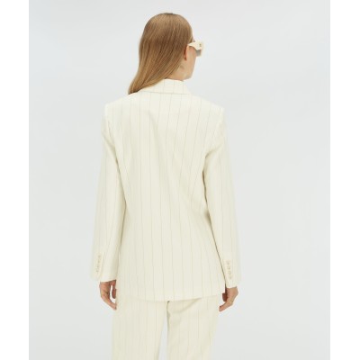 MICHELLE straight fit blazer met lurex - light ecru