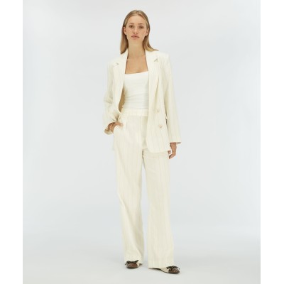 MICHELLE straight fit blazer met lurex - light ecru