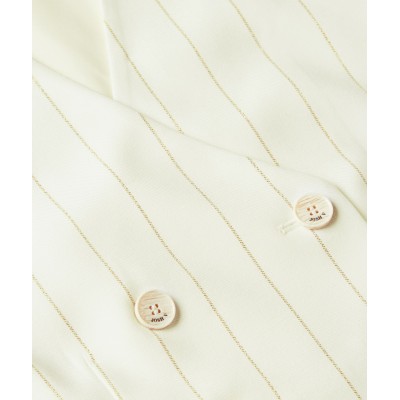 LEVA cropped gilet met lurex - light ecru