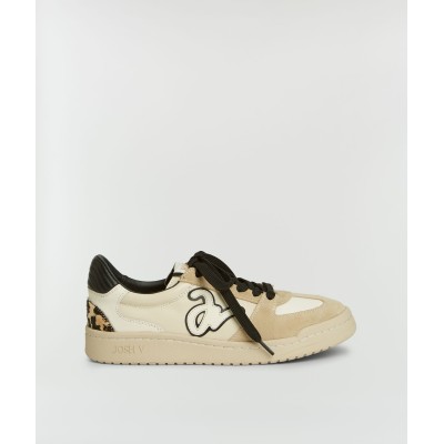 MAEVINA sneakers met luipaardprint - black ecru