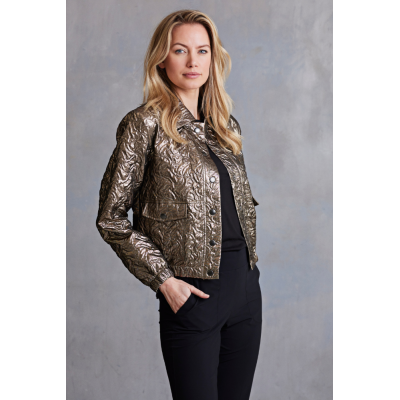 7642 - BOMBER METALIC - ZWART - BRONS