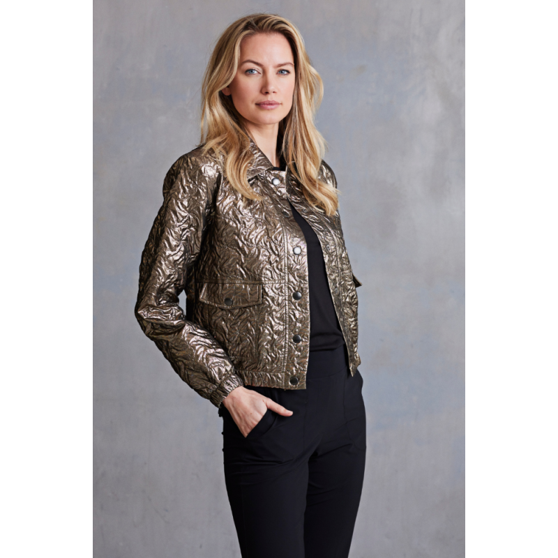 7642 - BOMBER METALIC - ZWART - BRONS