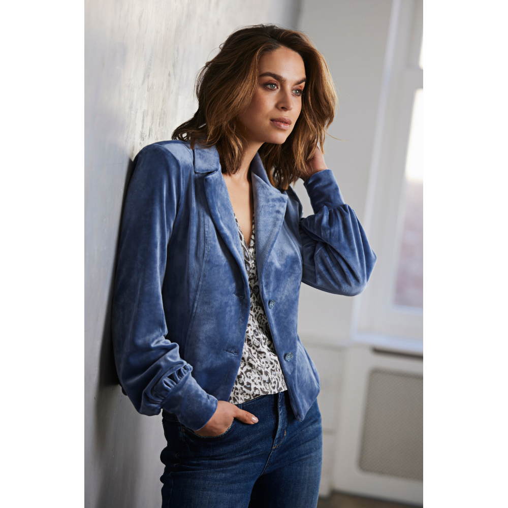 7640 - BLAZER LORA VELOUR - JEANS
