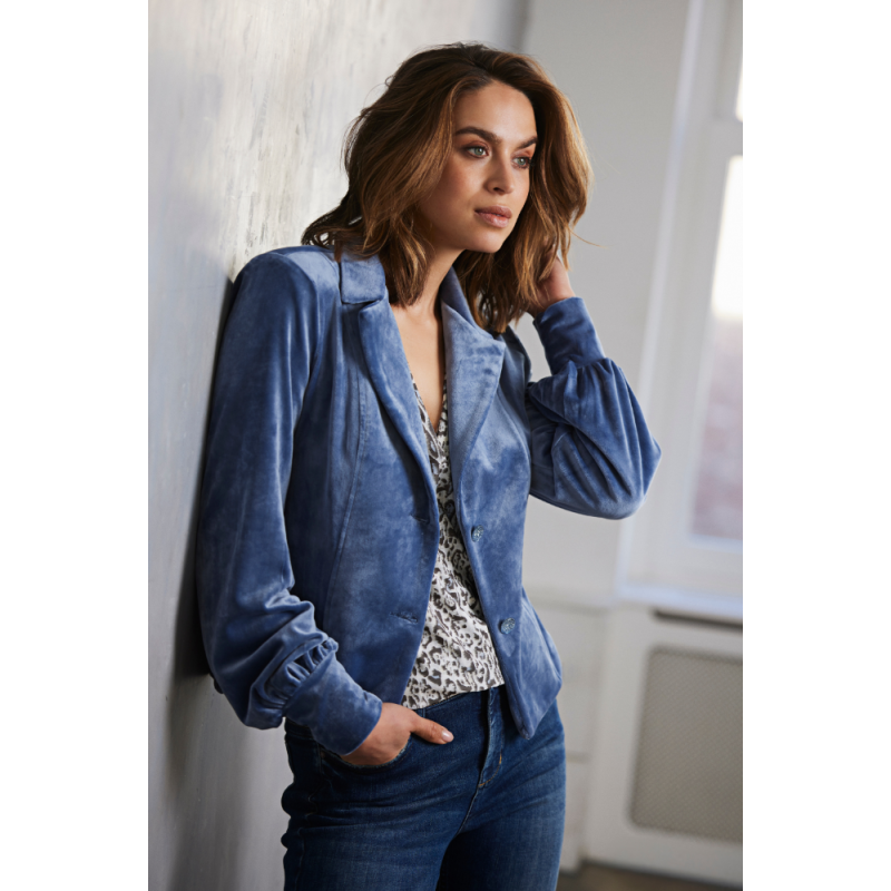 7640 - BLAZER LORA VELOUR - JEANS