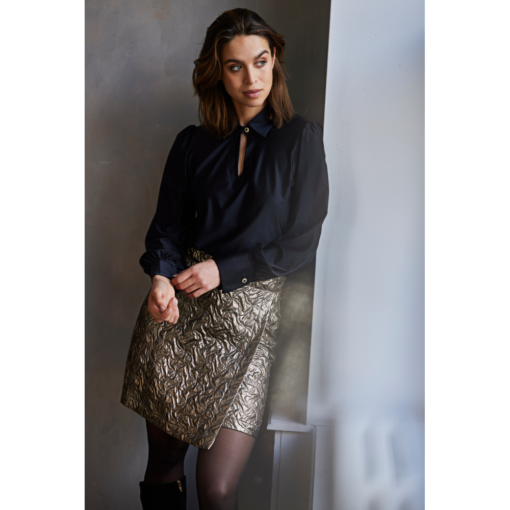 7695 - ROK GIGI METALIC - ZWART - BRONS