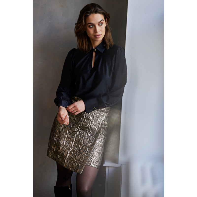 7695 - ROK GIGI METALIC - ZWART - BRONS