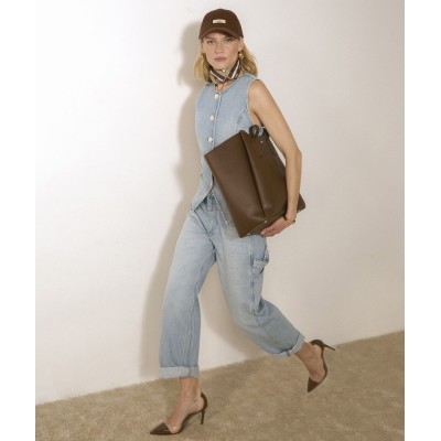 MILLY fitted gilet van denim - blue denim