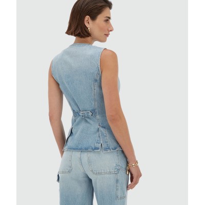 MILLY fitted gilet van denim - blue denim