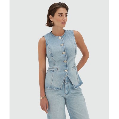 MILLY fitted gilet van denim - blue denim