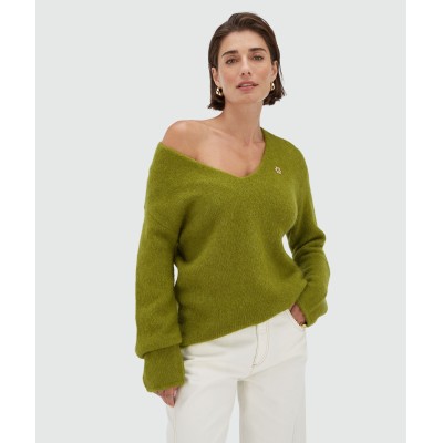 TIMBER oversized sweater met merinowol