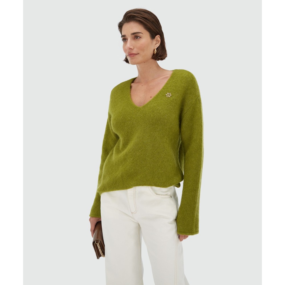 TIMBER oversized sweater met merinowol