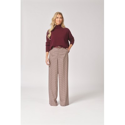 OSCARE PANTS PIED DE POULE BURGUNDY