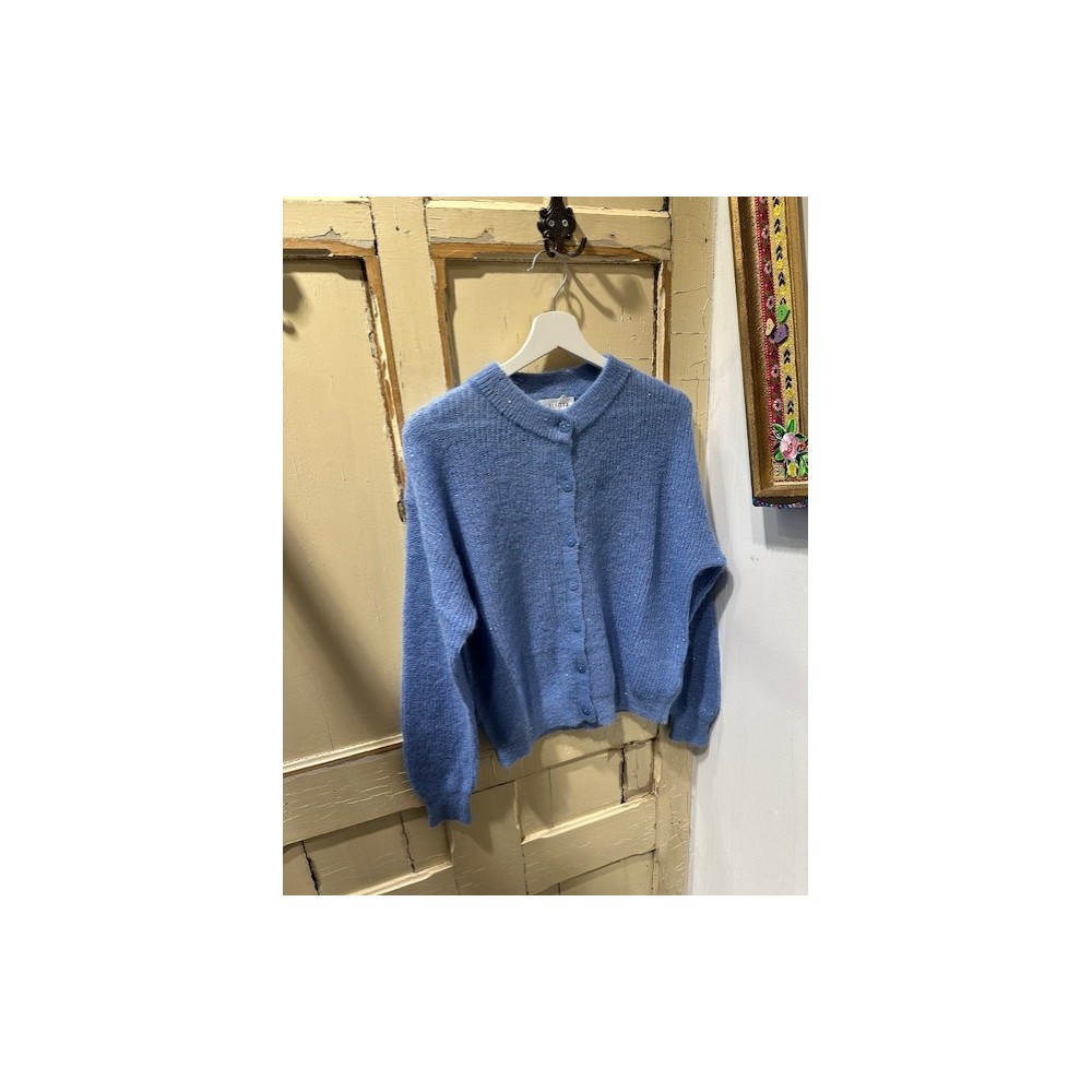 INTIE PAILLETTE GILET BLUE CIEL-S