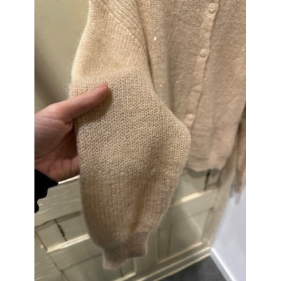 INTIE PAILLETTE GILET BEIGE