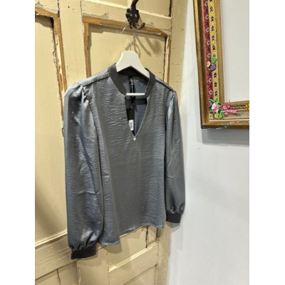 TOP TAILORED COLLAR LIGHT GREY