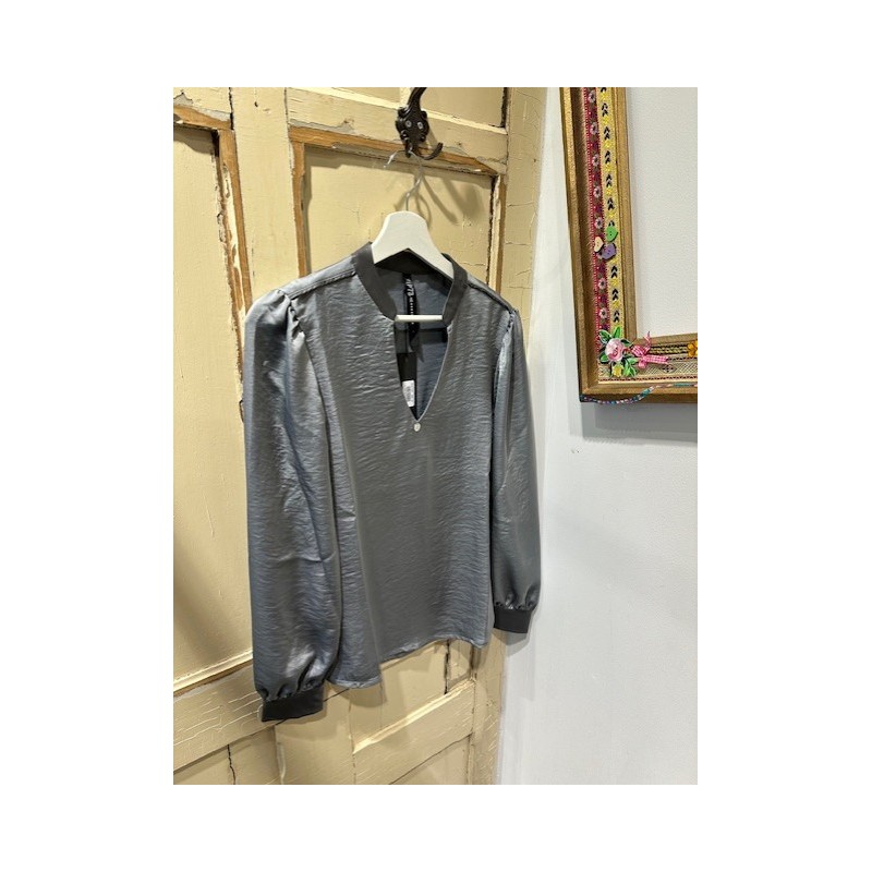 TOP TAILORED COLLAR LIGHT GREY