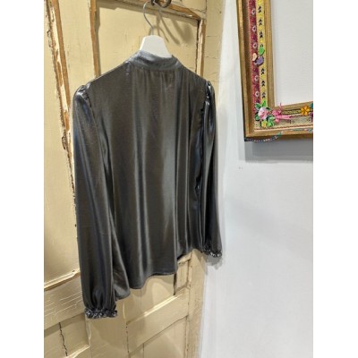 TOP SCARF-TIE METALLIC GREY
