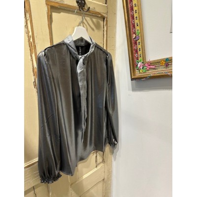 TOP SCARF-TIE METALLIC GREY